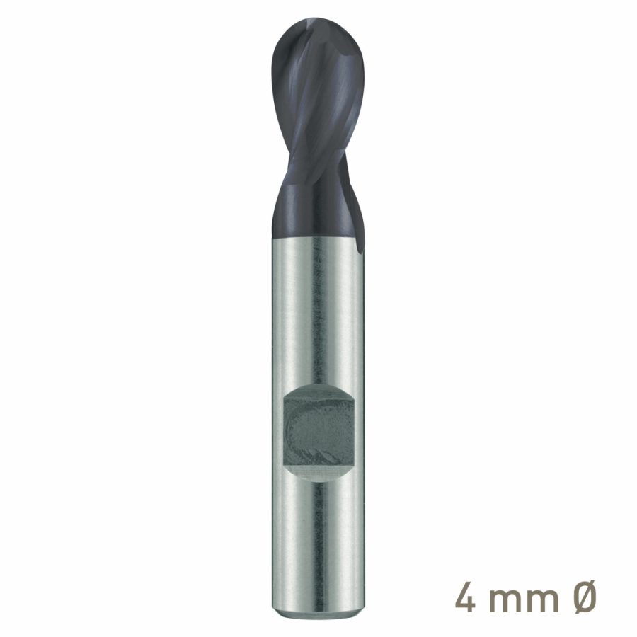 Maykestag ALUNIT HSS-Co8 Slot End Mill With Radius 4mm Short Series