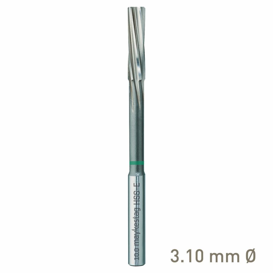 Maykestag HSS-E NC machine reamer 3.10mm H7 left-hand spiral