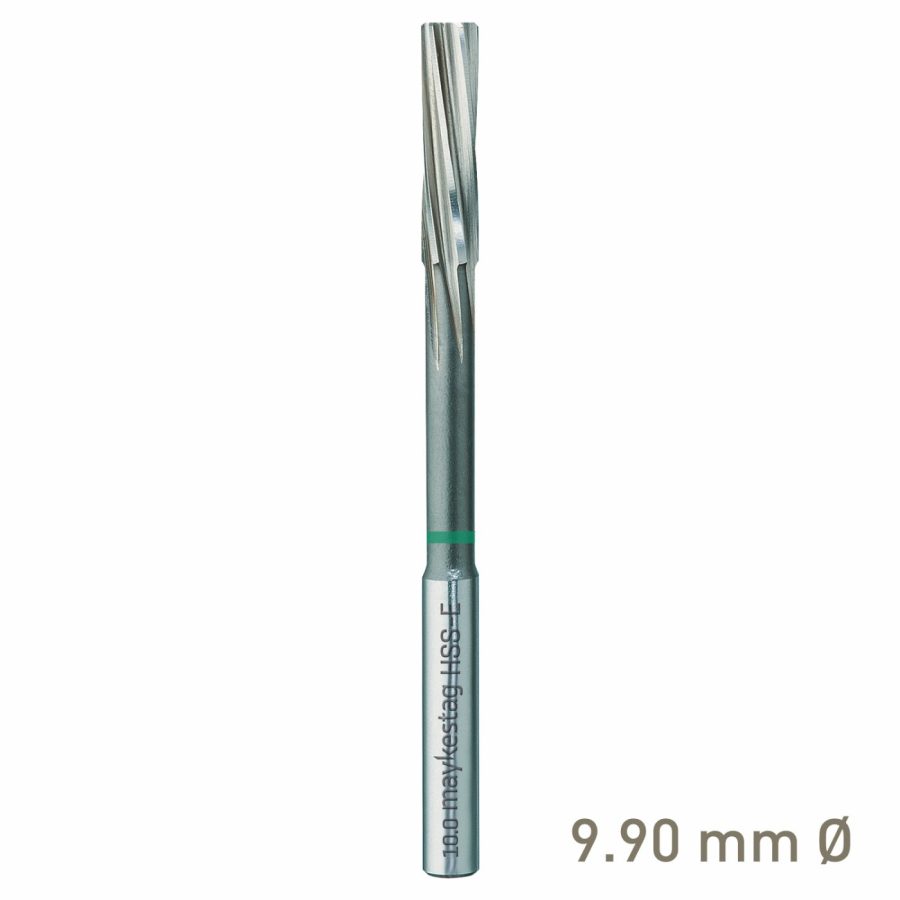 Maykestag HSS-E NC Machine Reamer 9.9mm Left-Hand Spiral Industrial