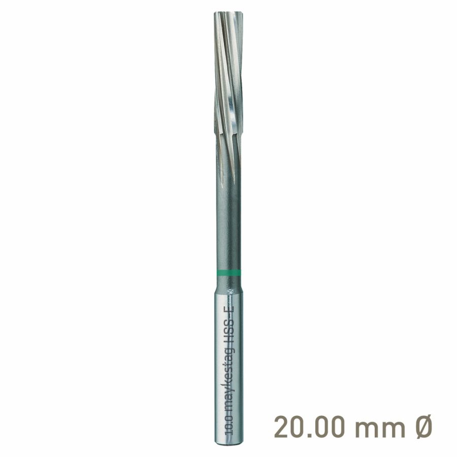 Maykestag HSS-E NC Machine Reamer 20.0mm Left-Hand Spiral Industrial