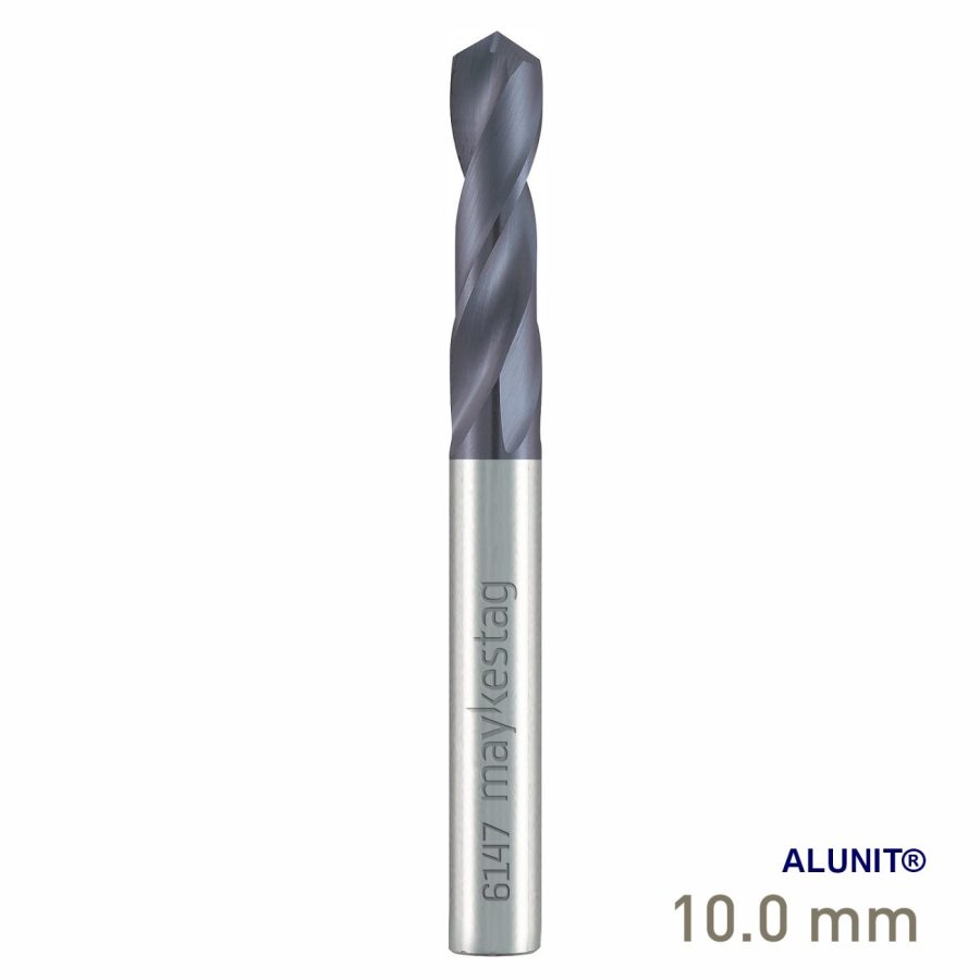 Maykestag Solid Carbide Stub Drill 10mm Short Series DIN 6539 ALUNIT