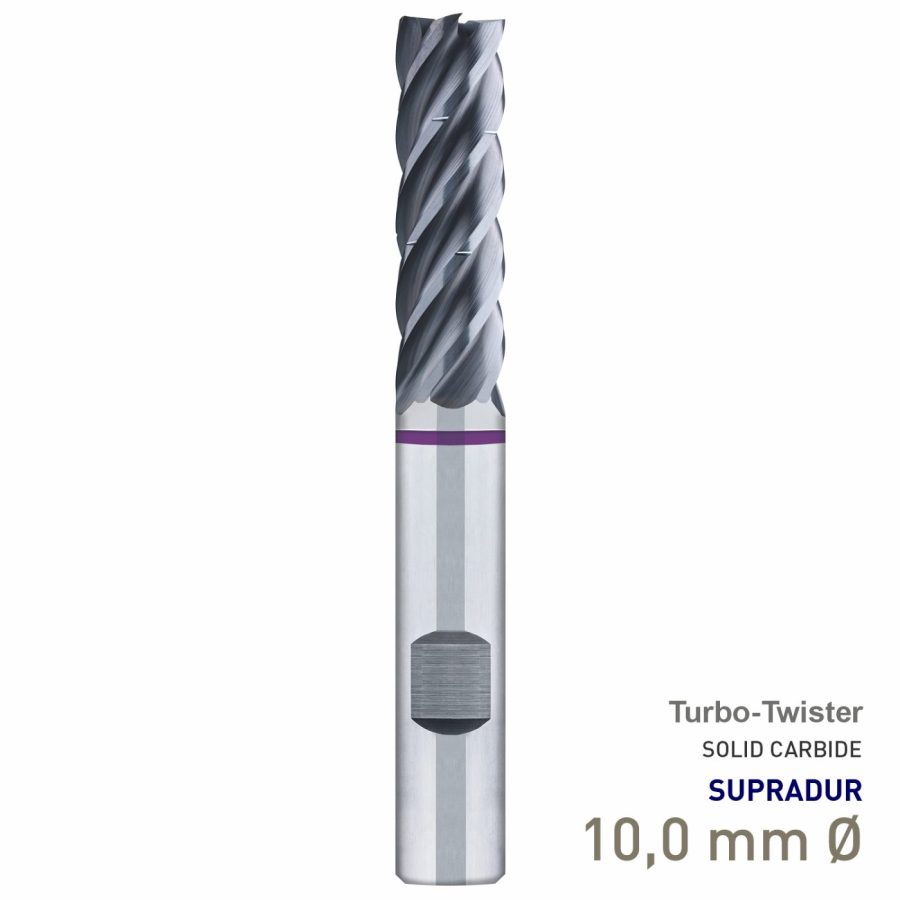 Maykestag Turbo-Twister Solid Carbide Trochoidal End Mill 10mm Long Series 5 Flute
