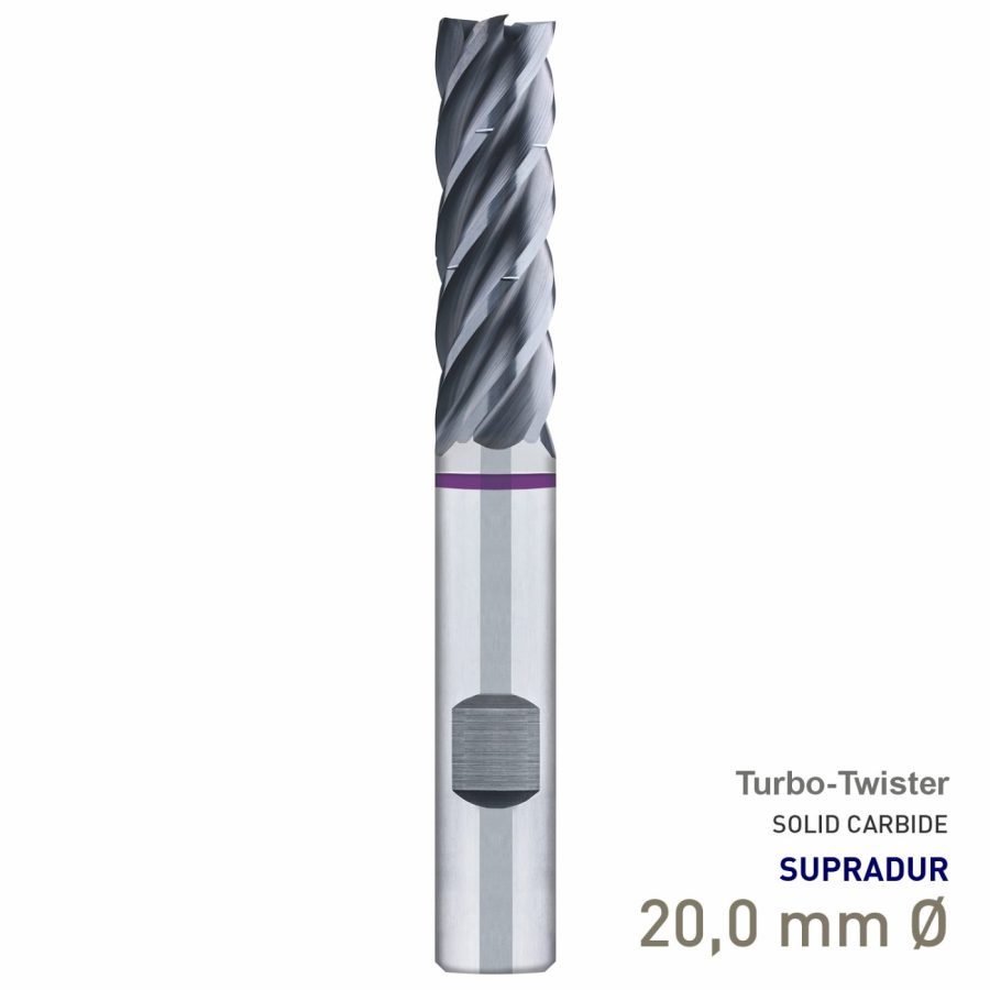 Maykestag Turbo-Twister Solid Carbide Trochoidal End Mill 20mm Long Series 5 Flute