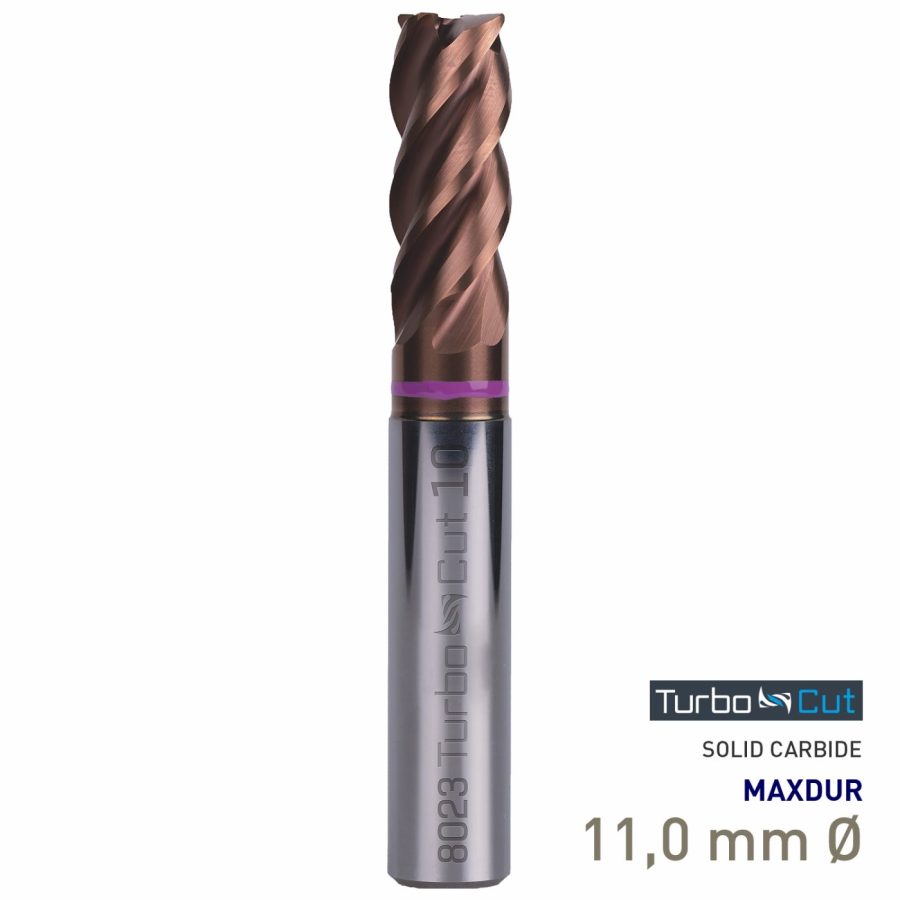 Maykestag Turbo-Cut Allround VHM End Mill 11mm Long 4 Flute MAXDUR