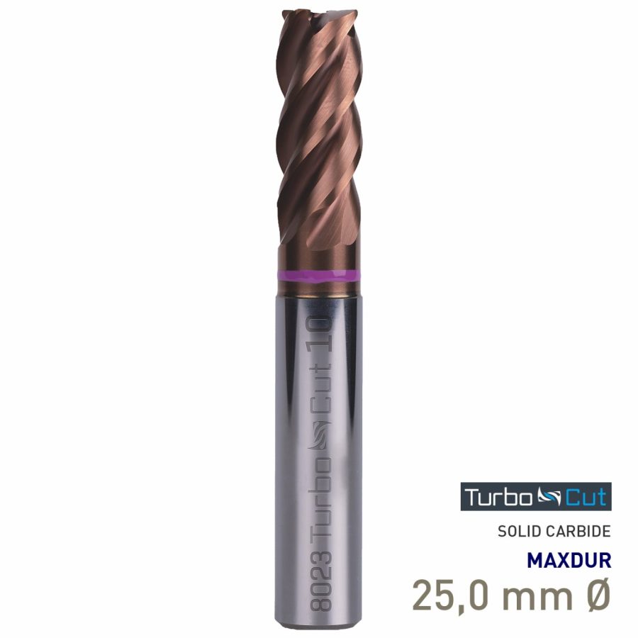 Maykestag Turbo-Cut Allround VHM End Mill 25mm Long 4 Flute MAXDUR