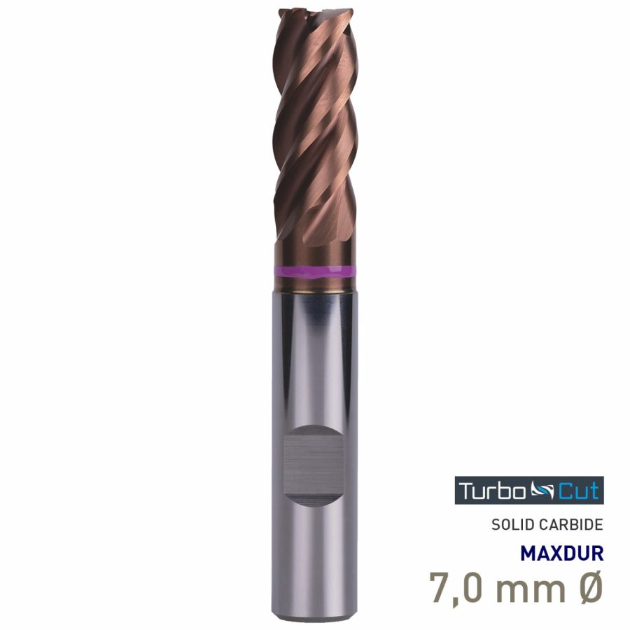 Maykestag Turbo-Cut Allround Solid Carbide End Mill 7mm Long Series 4 Flute