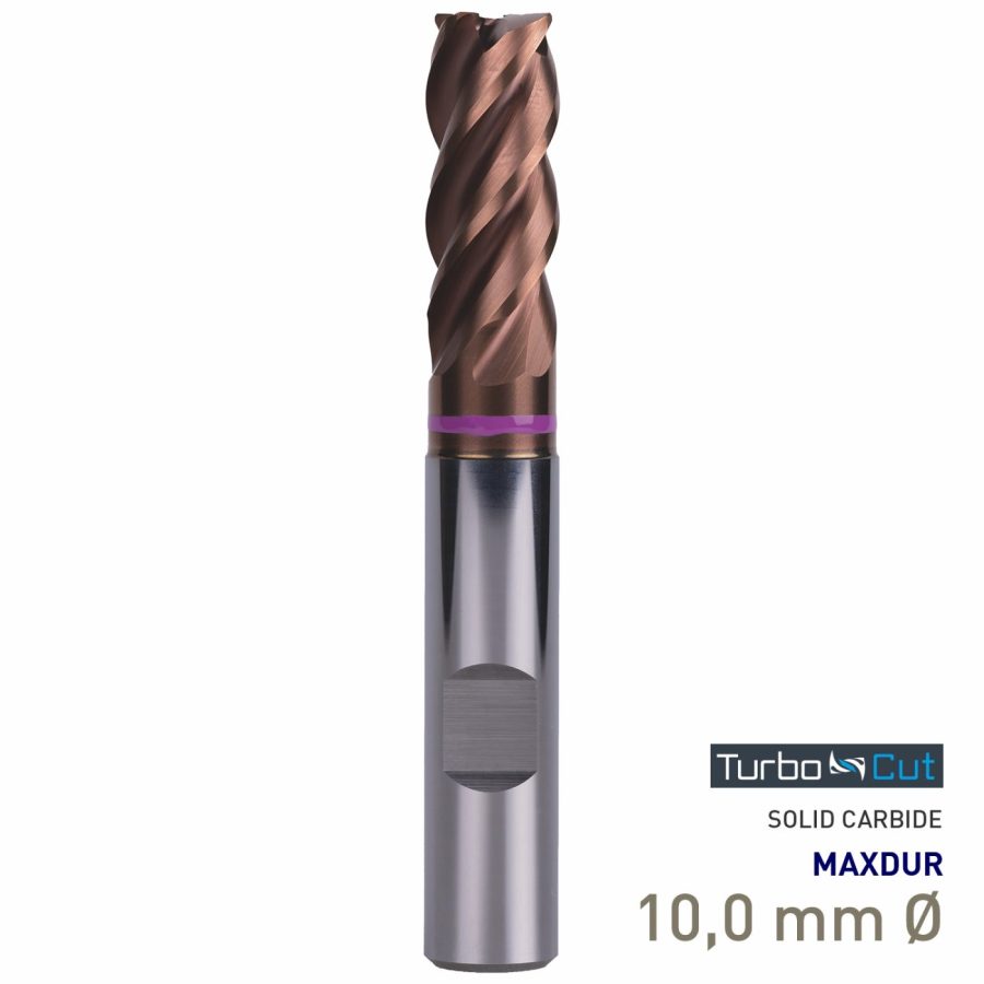 Maykestag Turbo-Cut Allround Solid Carbide End Mill 10mm Long Series 4 Flute