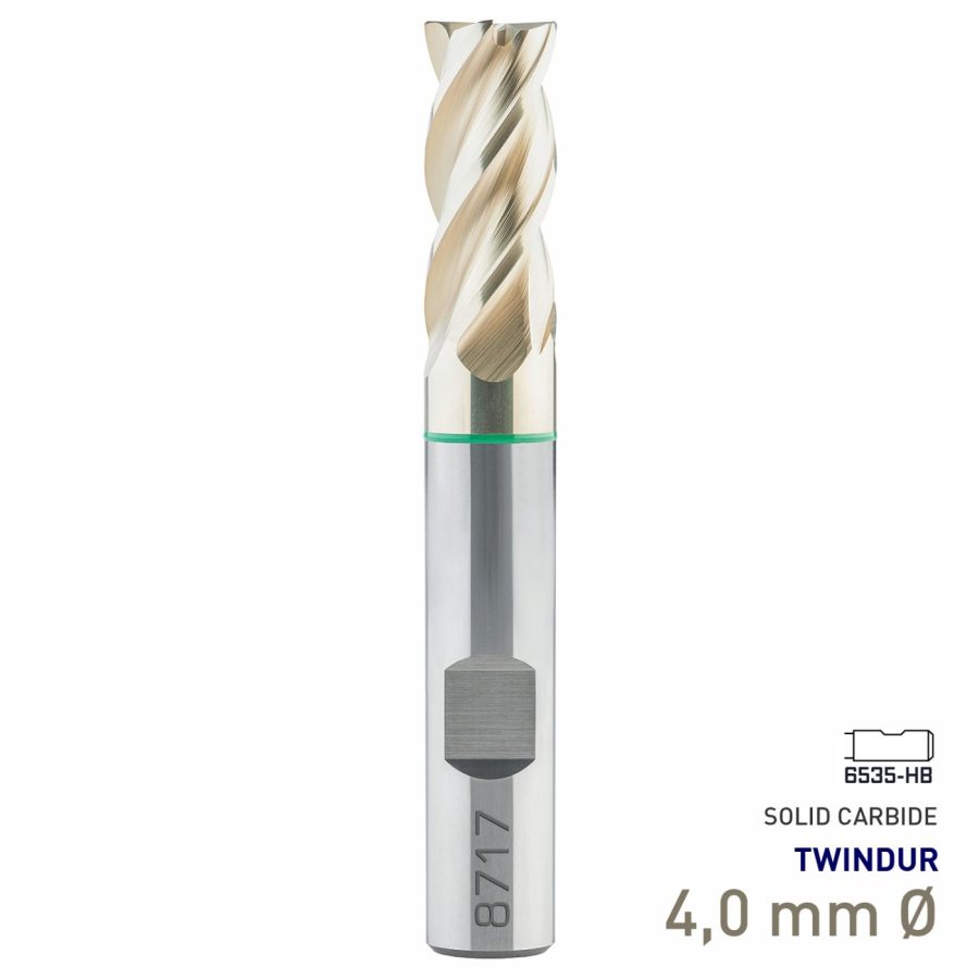 Maykestag Speedcut 4.0 Universal HPC Solid Carbide End Mill 4mm Long Series 4 Flute TWINDUR