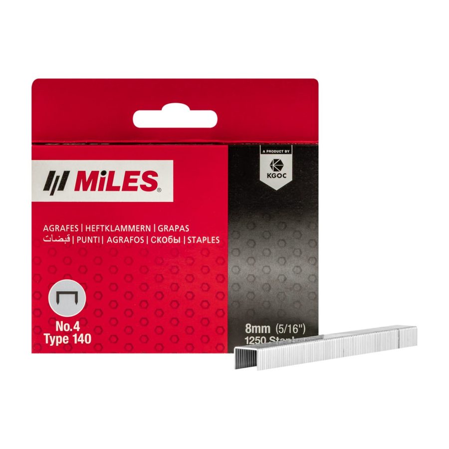 Galv Staples 18g T50 8mm X 1250pcs Miles No4