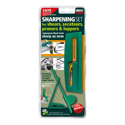 Multi-Sharp Garden Tool Sharpening Kit 2pc for Shears, Scissors, Secateurs, Pruners & Loppers