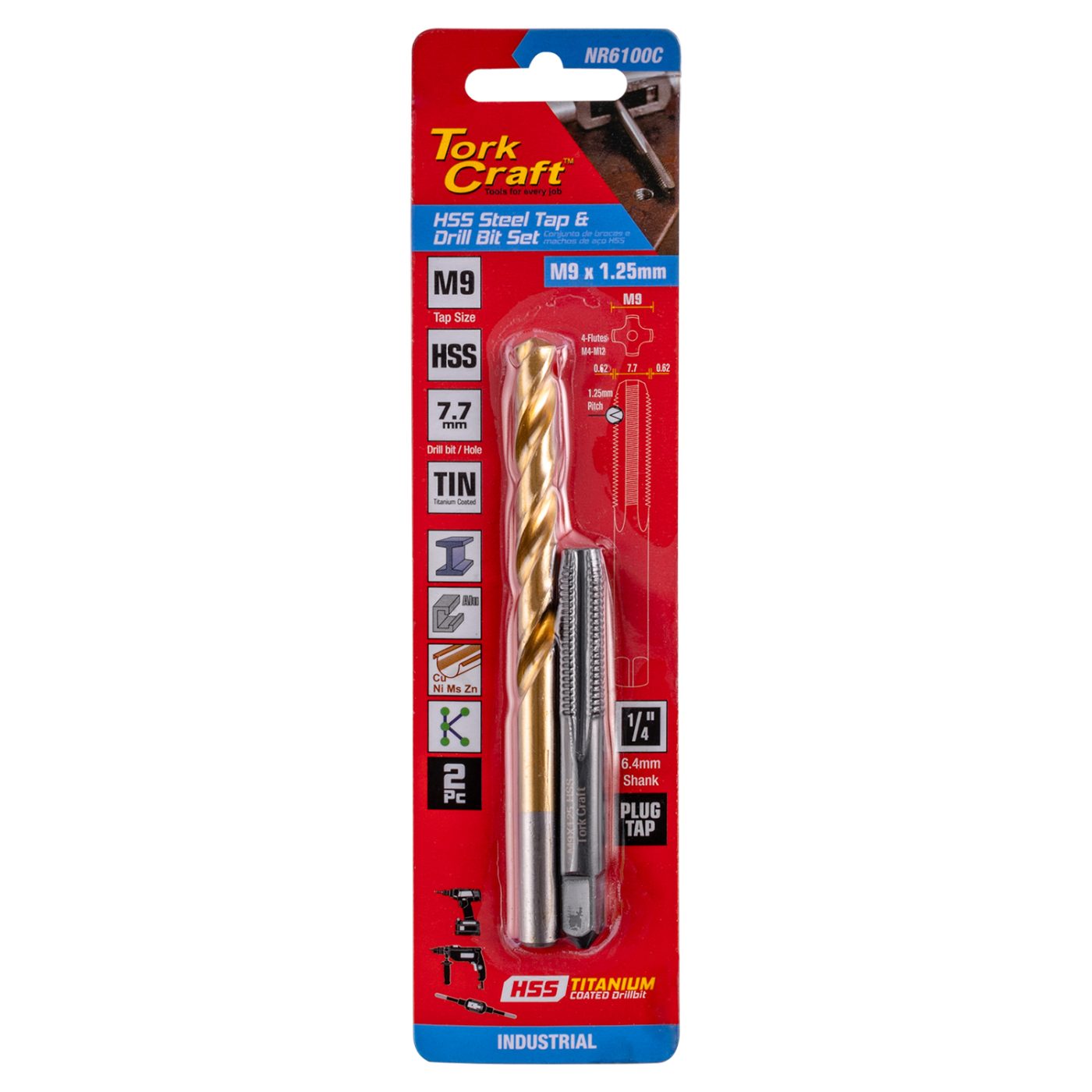 Tap Hss 9x1.25 & Drill 7.7mm 2pc Set
