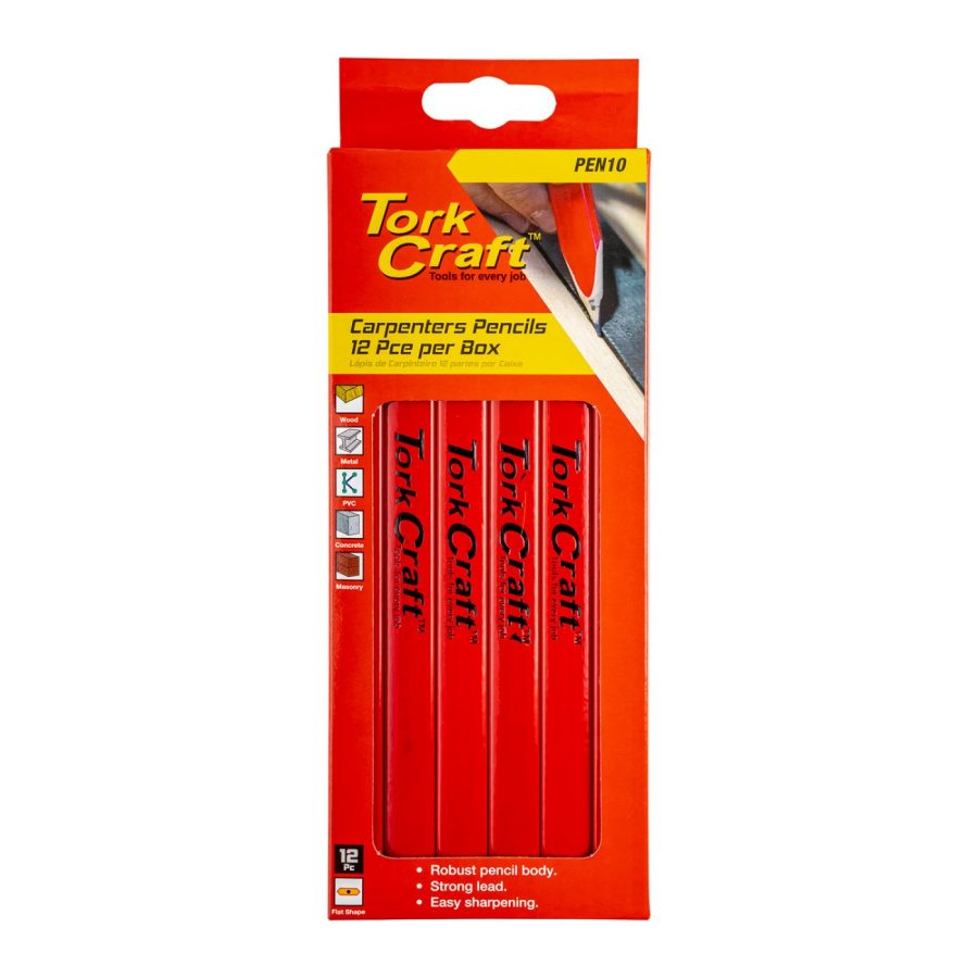 Tork Craft Carpenters Pencil 175mm - 12 Per Box