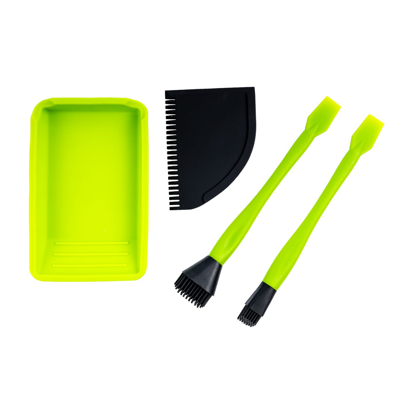Glue Set Silicone 4pc Tray Scraper And 2pc Brush