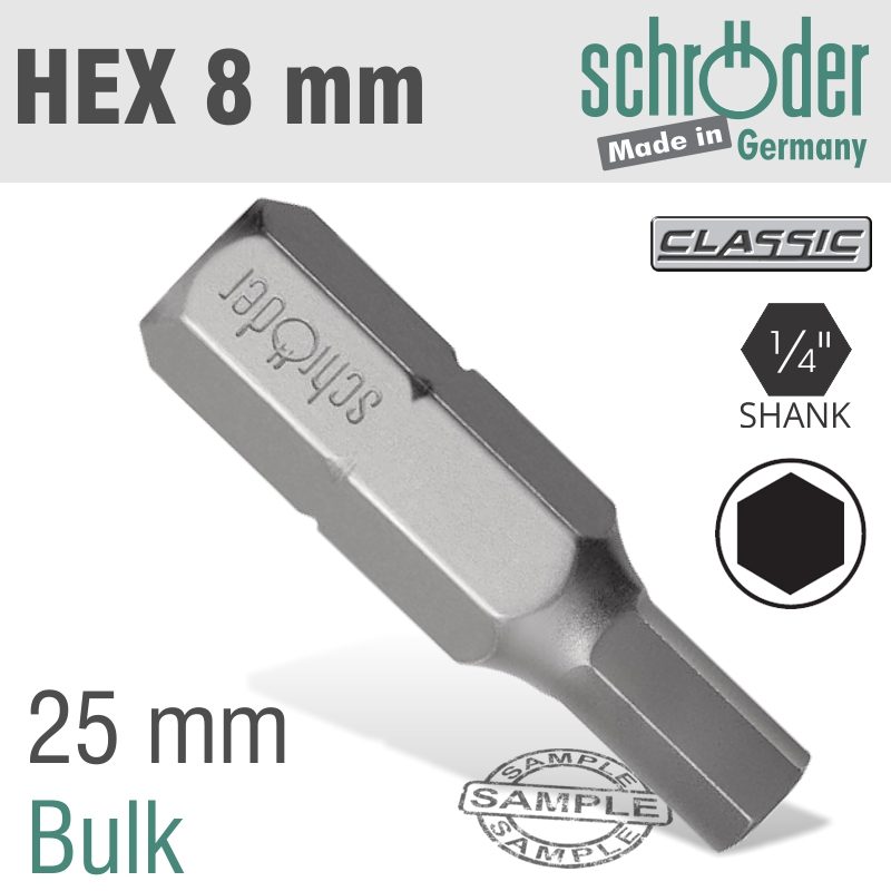 Hex/allen 8mm Insert Bit Bulk