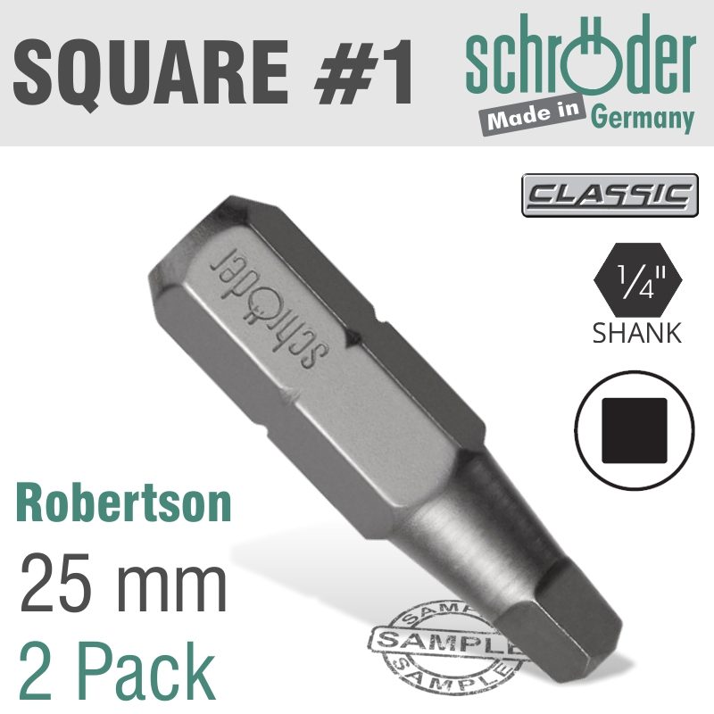 Sq.recess No.1x25mm Bit 2cd