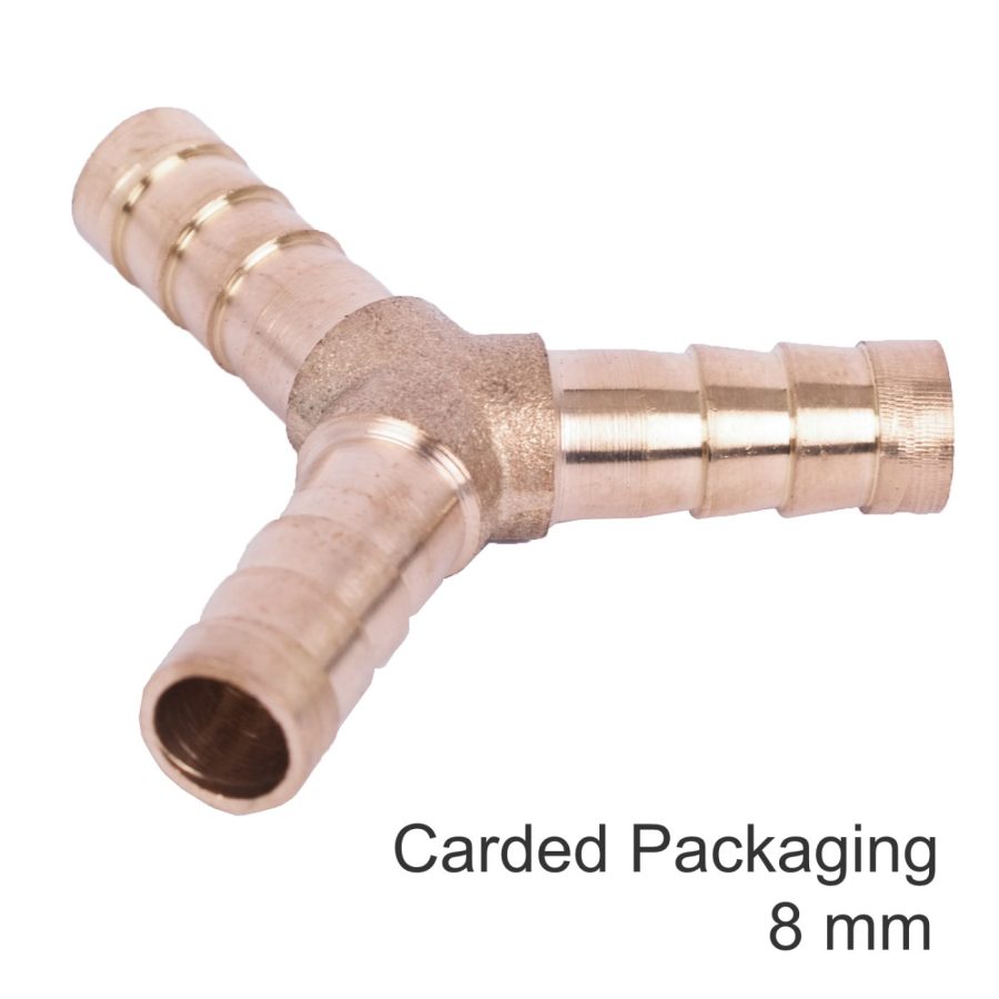 Y Type Hose Connector 8mm 1pce Blister