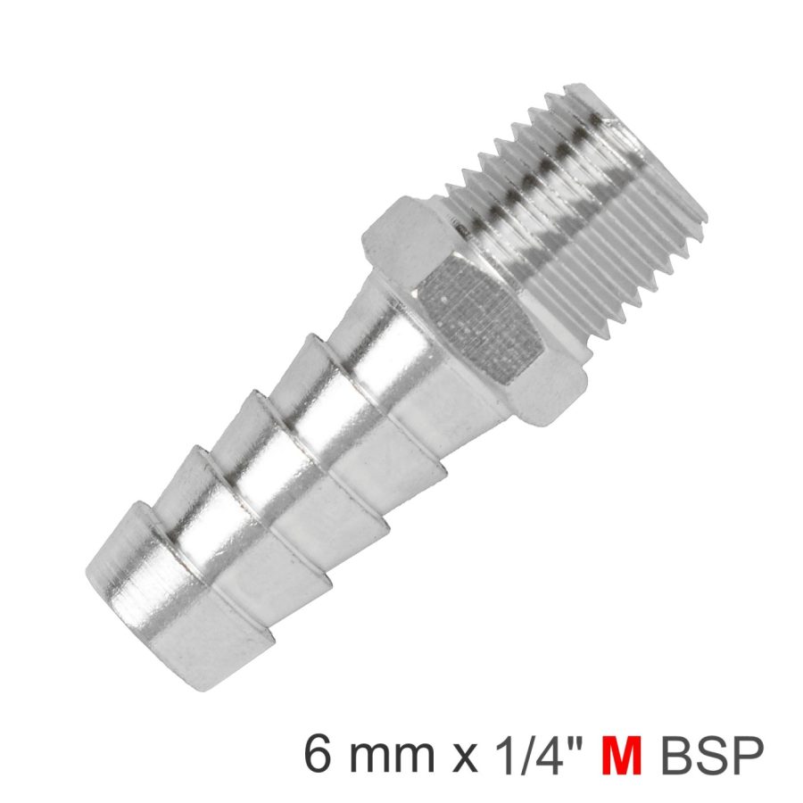 Hosetail 1/4'm X 6mm Bulk