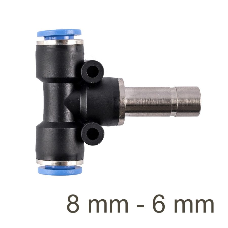 Red. Insert T-joint Pu 8mm - 6mm
