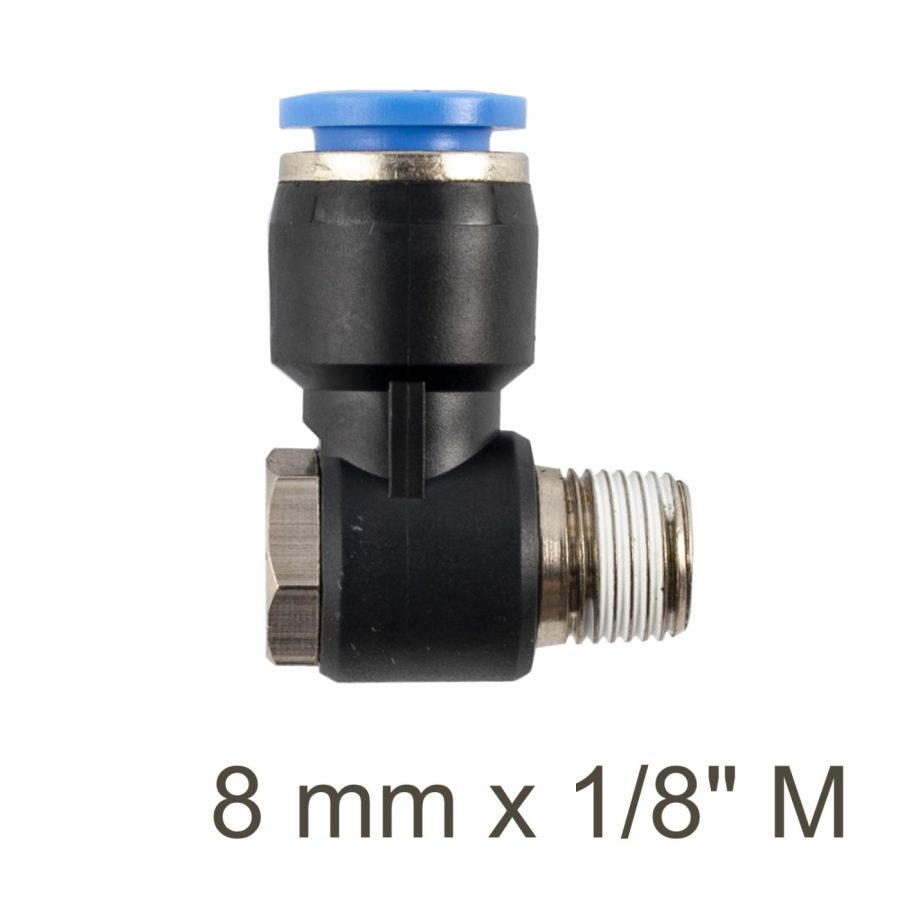 Swivel Elbow Pu 8mm X 1/8' M