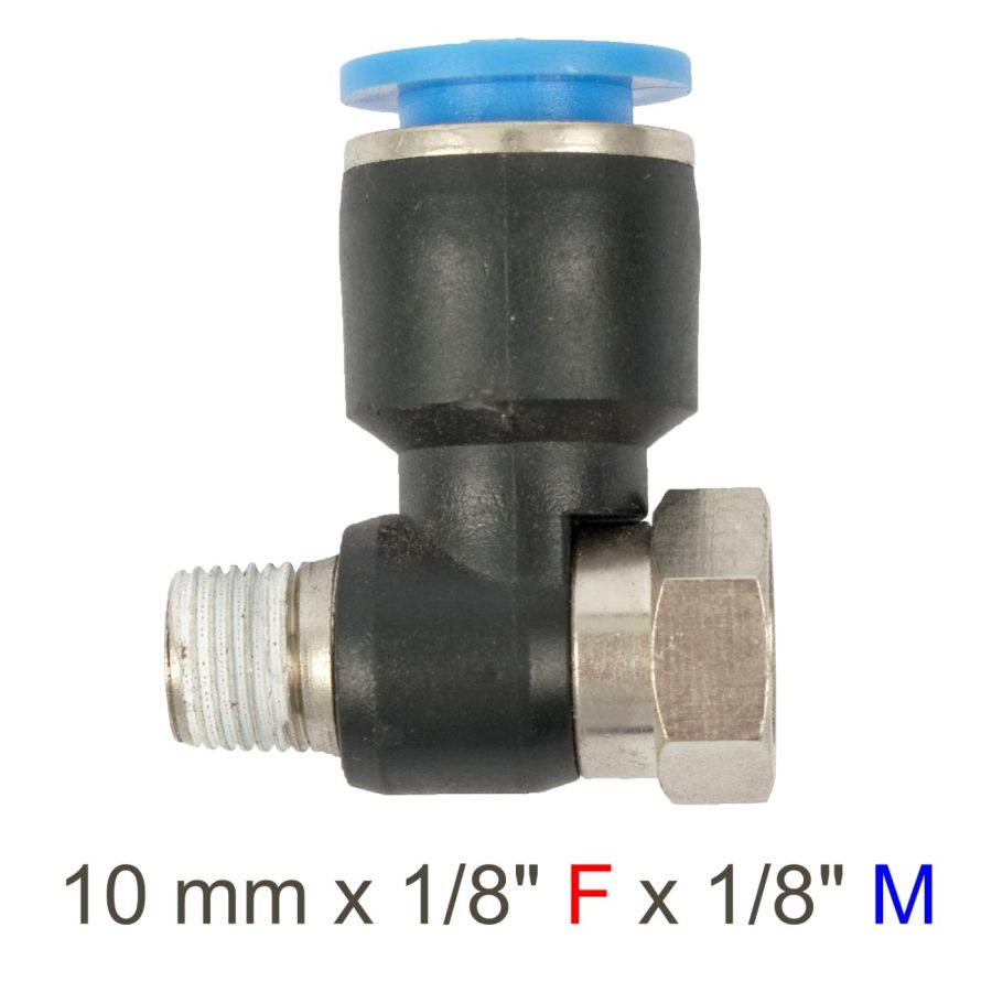 Pu Hose Fitting Tee 10mm X 1/8'f X 1/8'm