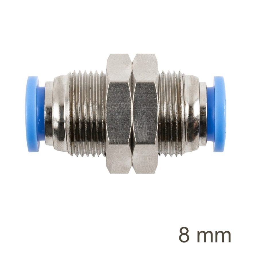 Metal Bulkhead Str. Connector 8mm