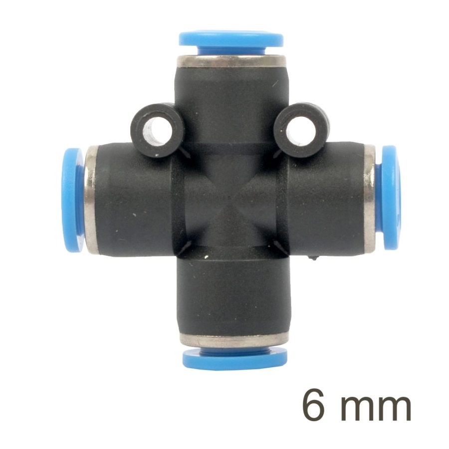 Pu Hose Fitting 4 Way Connector 6mm