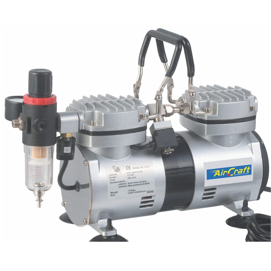 Compressor For Airbrush 2cyl W/reg.& Filter