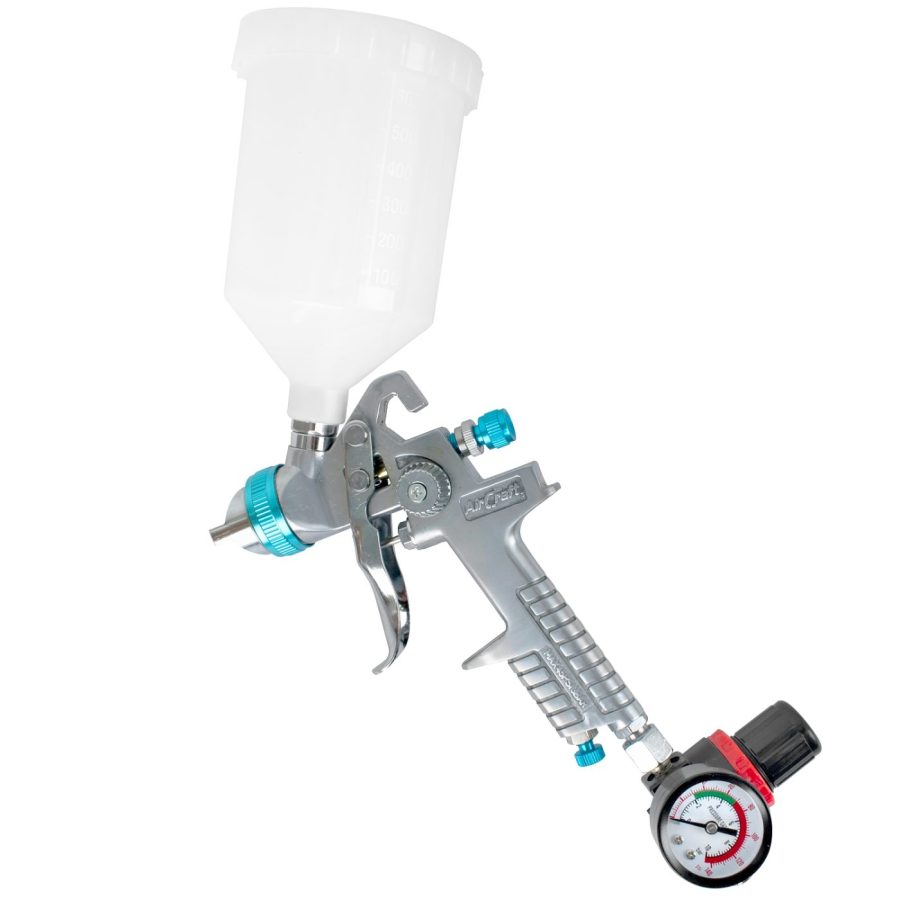 Spray Gun Hvlp 1.4mm Nozzle With Spare 1.7mm Nozzle Kit And Regulator