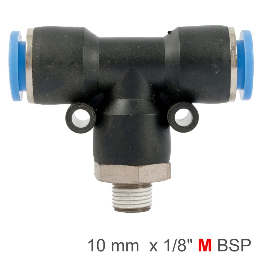Pu Hose Fitting Tee 10mm-1/8 M