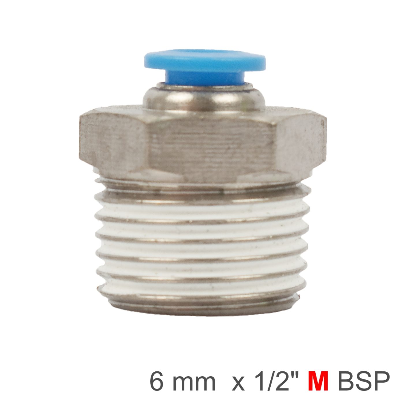 Pu Hose Fitting Straight Stud 6mm-1/2 M