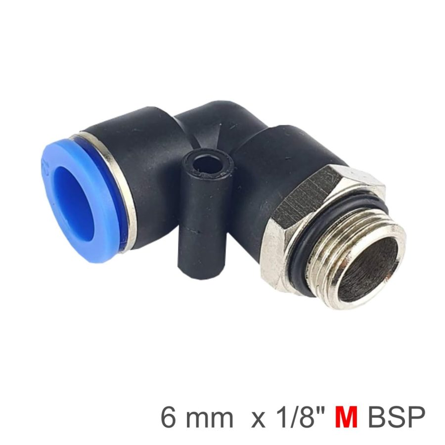 Elbow W/o-ring 6mm-1/8 M Pu Hose Fitting