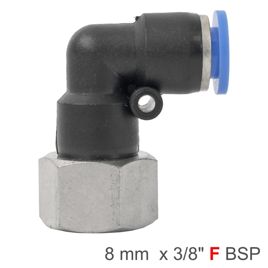 Pu Hose Fitting Elbow 8mm-3/8 F