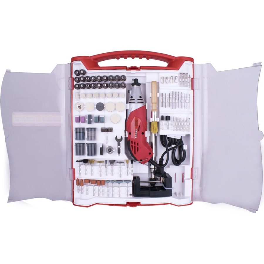Tork Craft Mini Rotary Tool 170W and Accessory Set 245 Piece with Stand and Flex Shaft