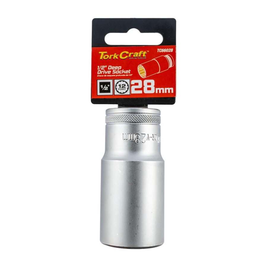 Socket 28mm 1/2' Dr Deep Socket Crv 12 Point