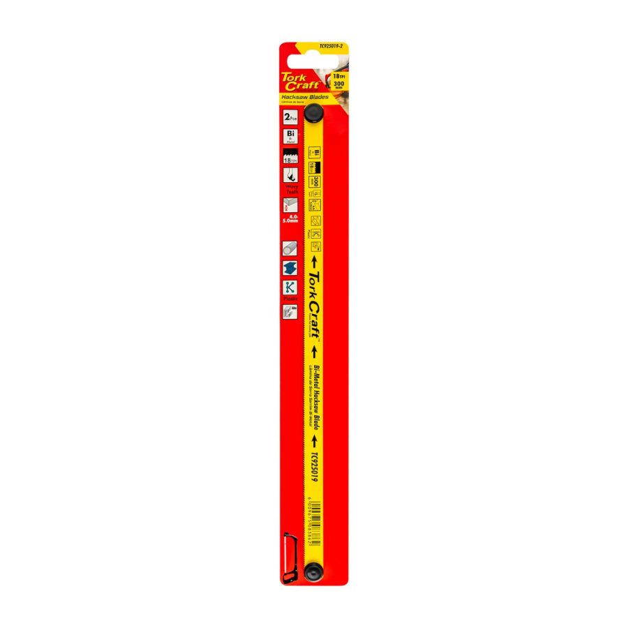 2pc Hacksaw Blade Bi-metal 18tx300 Hanging Card