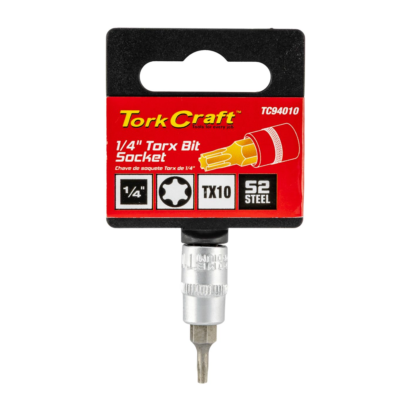 Socket Bit 1/4'dr Torx T10 S2 Material