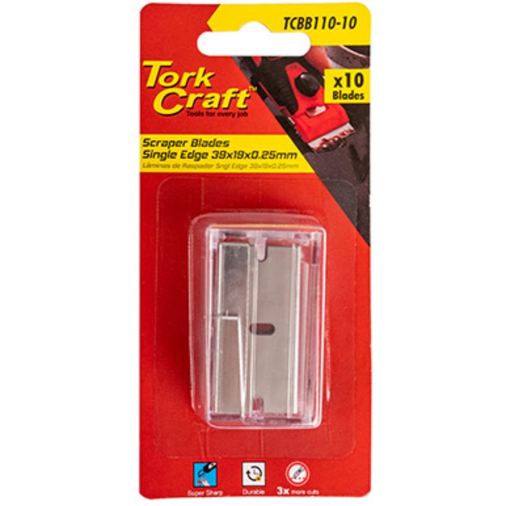 Scraper Blades Sngl Edge 39mm X 19mm X 0.25mm Sk5