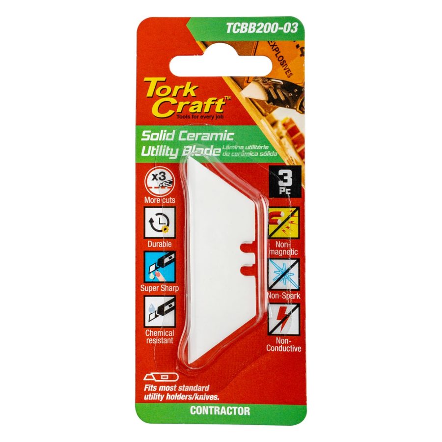 Utility Blade Ceramic Solid 60mm X 19mm X 0.60mm 3pc
