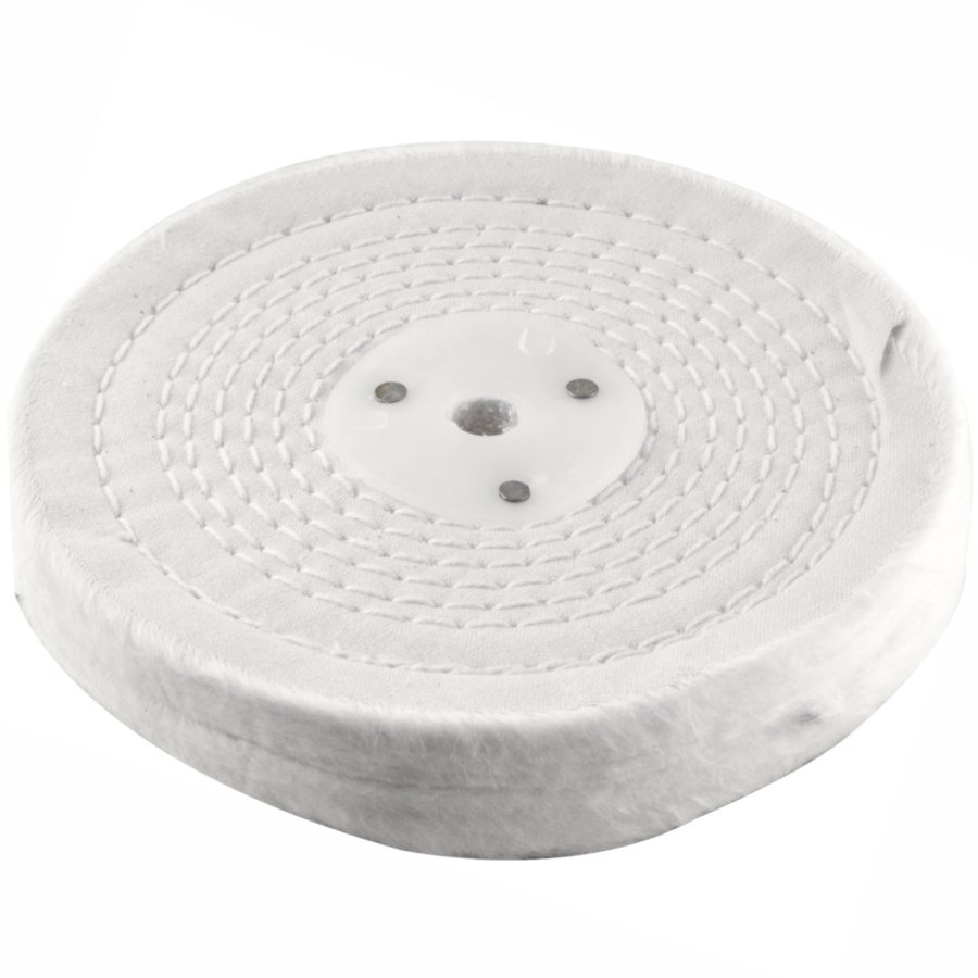 White Buff/mop 150mm X 2 Section 20mm Thick