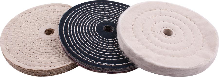 Buffing Wheel Kit 3pcs 150mm White & Denim Stiched & Sisal Polishing