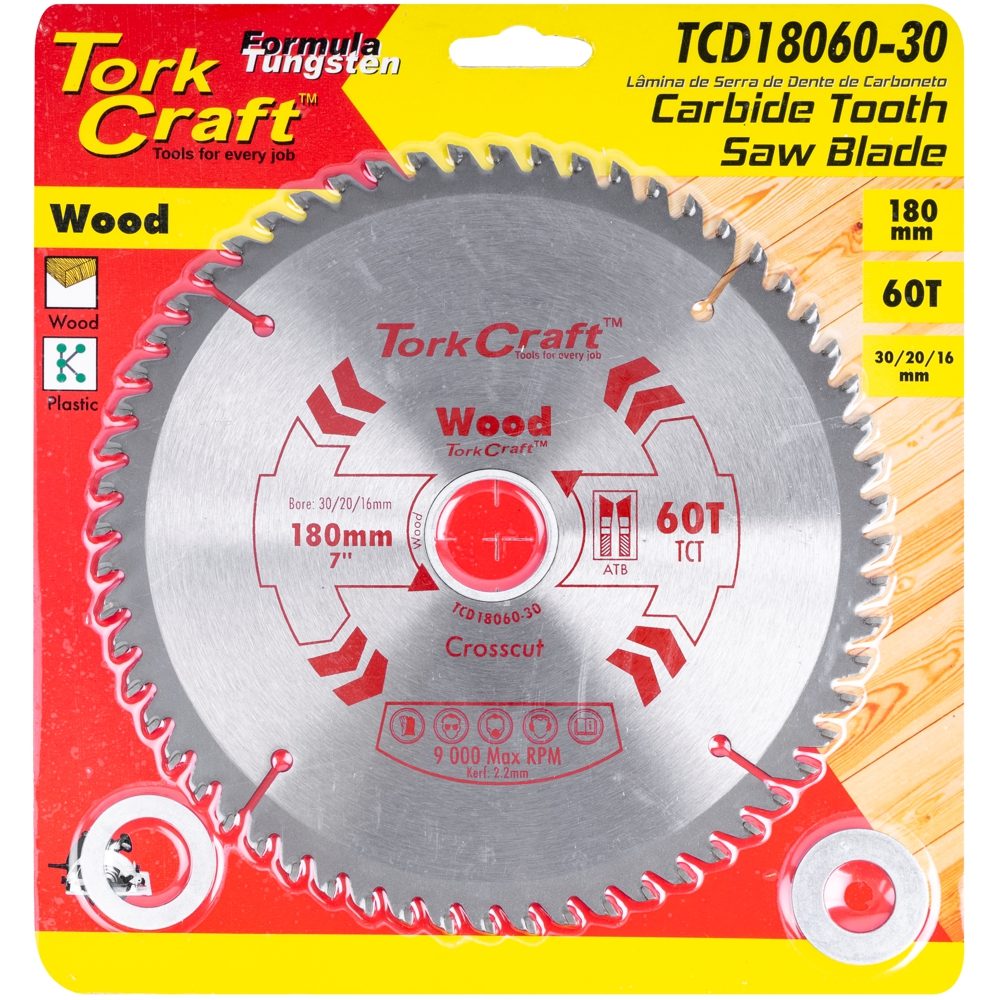Blade Tct 180 X 60t 30/20/16 General Purpose Combination