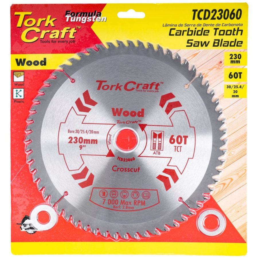 Blade Tct 230 X 60t 30/1/20 General Purpose Cross Cut