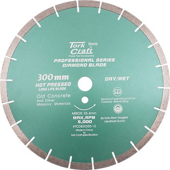 Diamond Blade 300 X 25.4mm Old Concrete Hot Pressed Segmented