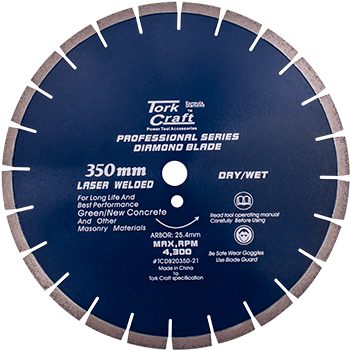 Diamond Blade 350x25.4mm Green / New Concrete Laser Welded Segmented