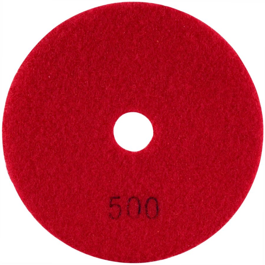 100mm Diamond Wet Polishing Pad 500 Grit Red