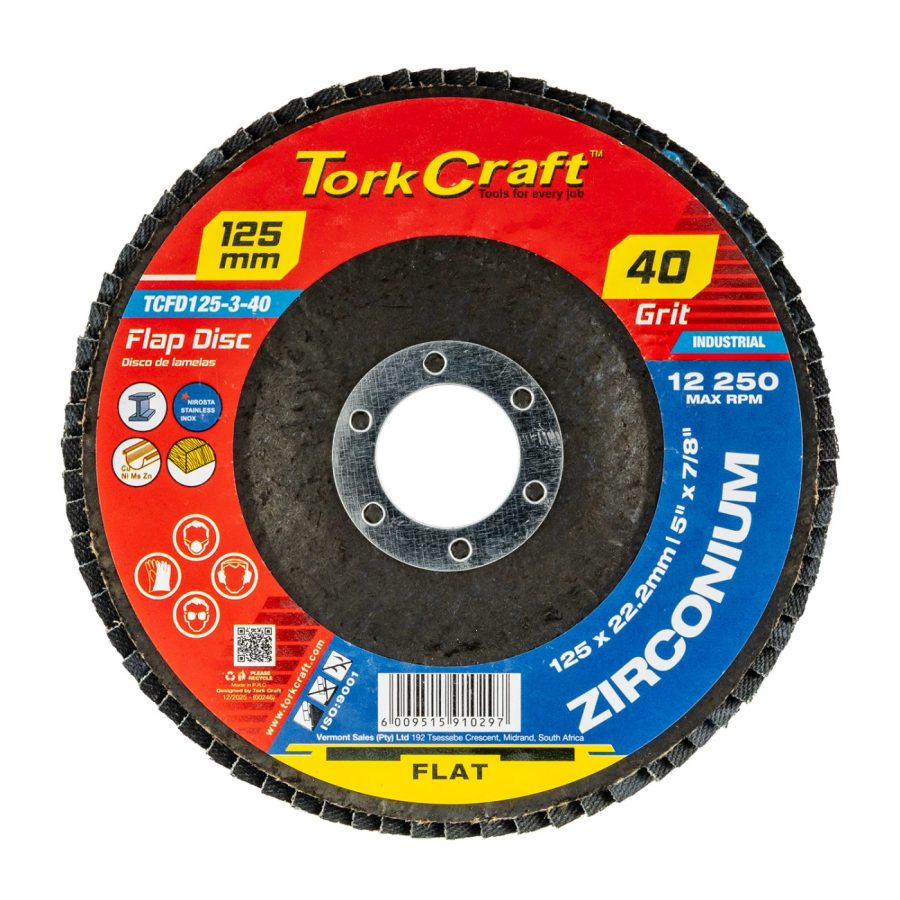 Flap Disc Zirconium 125mm 40 Grit Flat