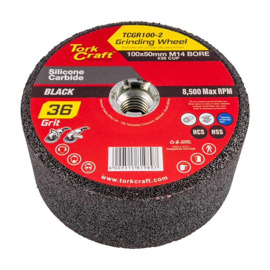 Grinding Wheel 100x50mm M14 Bore - #36cup - Angle Grinder