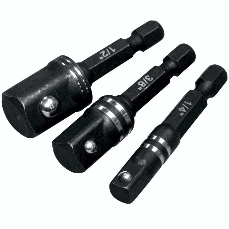 Impact Socket Adaptor 3pc Set 1/4' 3/8' 1/2'