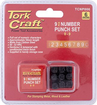 Number Punch Set 6mm (0-9mm) Black Finish