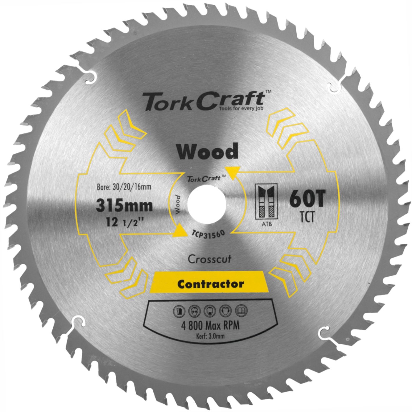 Blade Contractor 315 X 60t 30/1/20/16 Circular Saw Tct